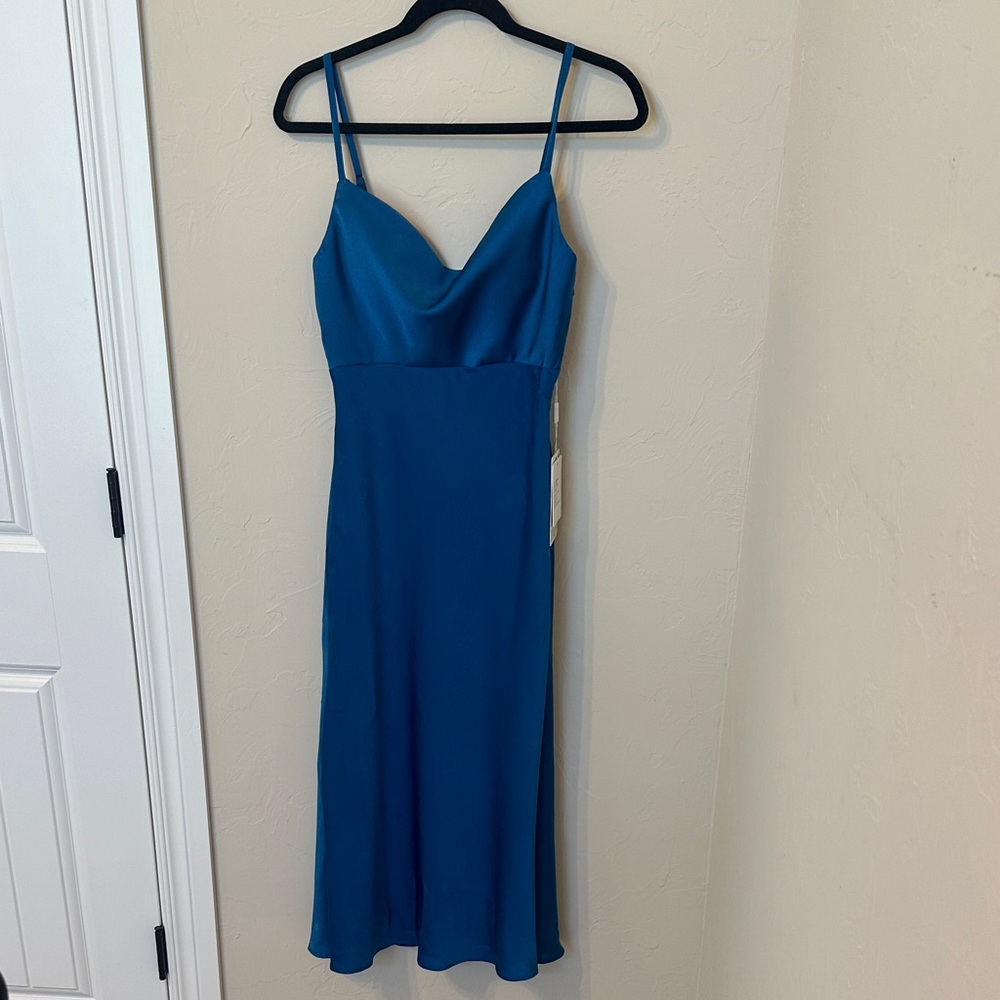 STACEES Elegant Twilight Blue Midi Dress